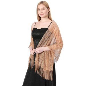 Sciarpa in pashmina con motivo paisley: sciarpa in cotone boho con frange, ideale per festival. - Italia
