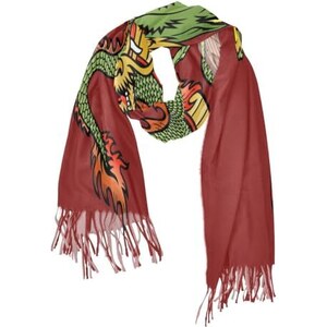 Scialle Pashmina Basic Donna – Morbido E Leggero, Colore Rosso, Con Frange, 175x66 Cm - 2
