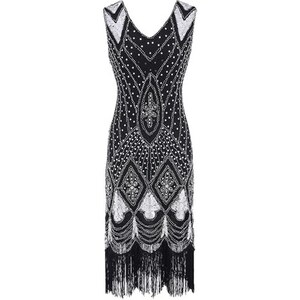 Donne D'oro paillettes abito flapper anni '20 senza maniche Donne D'oro paillettes abito flapper anni '20 senza maniche