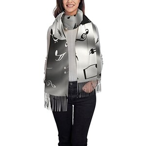 Basic Sense Sciarpa Unisex Con Note Musicali Stampate In Foglia D'oro - Foto 2