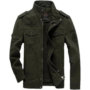 Giacca Militare Uomo Eklentson - Giacca Cargo Cotone Primavera/Autunno | 7 Tasche | Antivento - Foto 3