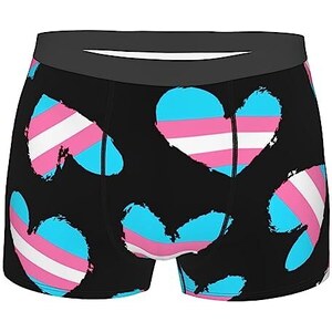 Boxer Uomo Con Bandiera Transgender – Tronco In Morbido Poliestere Traspirante, Elastico In Vita, Taglie S-XXL. Regalo Originale Per Persone Speciali