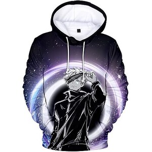 Felpa Con Cappuccio Gojo Satoru Anime, Zip Up, Stampa 3D. Cosplay O Uso Quotidiano, In Misto Poliestere-cotone, Comoda E Leggera. Taglie Dalla S Alla 3XL, Lavabile In Lavatrice.