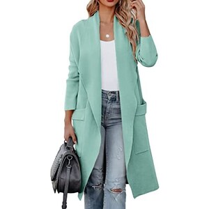 Donna Grosso Maglia Felpa Con Cappuccio Cappotto Lungo Jumber - Foto 5