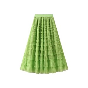BrightGlow Gonna lunga in tulle da donna, linea A, midi, sottogonna, a strati, a pieghe, gonna in tulle da donna con vita alta, vestito da palco, in rete, tutu, gonne per matrimonio