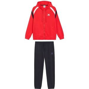 Tuta Uomo Diadora - Felpa Con Zip E Pantaloni, Nero, Cotone E Poliestere, Vestibilità Regular