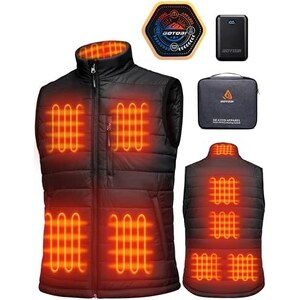 Toastiv Gilet Riscaldato Uomo con Batteria 20000mAh 7.4V - 8 Zone di Calore, Interno in Pile Caldo, Fino a 12 Ore, Lavabile Gilet Termico Elettrico