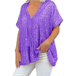 Ninee Camicetta Donna A Maniche Corte: Tunica In Rayon Con Scollo Rotondo, Leggera E Morbida, Per Estate, Taglie Comode