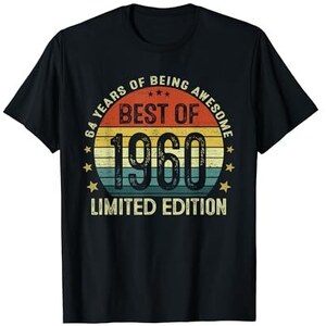 Cityone T-Shirt Donna 100% Cotone - 1958 Regalo 64° Compleanno "Aged To Perfection" Mel