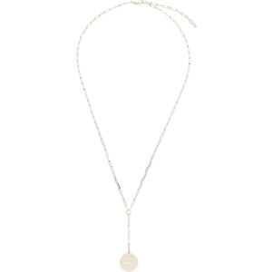 Fossil Set Gioielli Donna – Collana Con Ciondolo E Orecchini A Mezzaluna In Acciaio Inossidabile E Vetro, Colore Argento