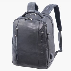 Zaino In Pelle Aeronautica Militare - Doppio Scomparto Con Porta PC, Spallacci Regolabili, Design Elegante E Intramontabile