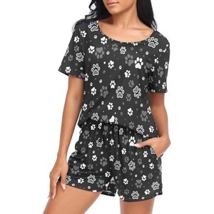 Pigiama Donna LUSLOVE Scollo A V Maniche Corte, Morbido Con Tasche E Pantaloncini - Comodo E Rilassato