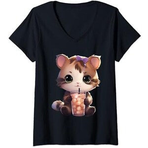 Maglietta Ramen Noodle Black Cat – Divertente Meme Per Foodie Lover, Cotone Morbido (Bianca)