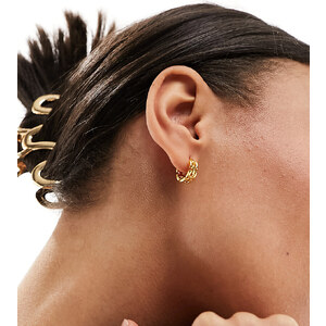 Orecchini A Cerchio Grandi Donna, Placcati Oro 18k, Ipoallergenici E Senza Nichel, Chiusura A Pressione, Stile Fenicottero