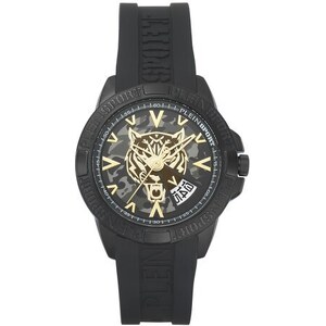 Orologio Uomo PLEIN SPORT COMBAT PSNBA0123 Anadigit Silicone Nero Chrono Alarm