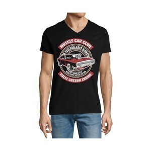 Design vetorial preto e anco de muscle car americano | Vetor Premium