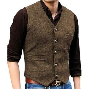 MaxToonrain Gilet Uomo In Tweed - Senza Maniche, Elegante E Casual - Per Cerimonie E Uso Quotidiano