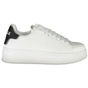 Gaelle Paris Sneakers Donna In Pelle Bianca Con Dettagli Oro E Borchia Strass - Modello Addict GACAW01302