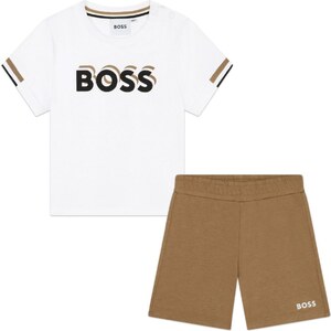 Boss completo neonato T-shirt e shorts bianco blu