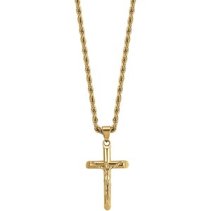 Coppia Di Collane Con Ciondolo Croce In Acciaio Inox – Regalo Di Fidanzamento Per Lui E Lei