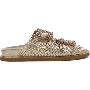 Francesco Russo Sandali in Nappa Laminata incrociata 11,5cm donna