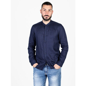 Camicia Elegante Cerimonia Camicia Denim Uomo A Maniche Lunghe - Cotone Elastan, Formato Regolare, Casual O Business Jeans Camicie Homme