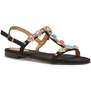 Sandali La Modeuse Con Flange Iridescenti, Strass E Floreali – Tacco Basso Con Perle E Gioielli