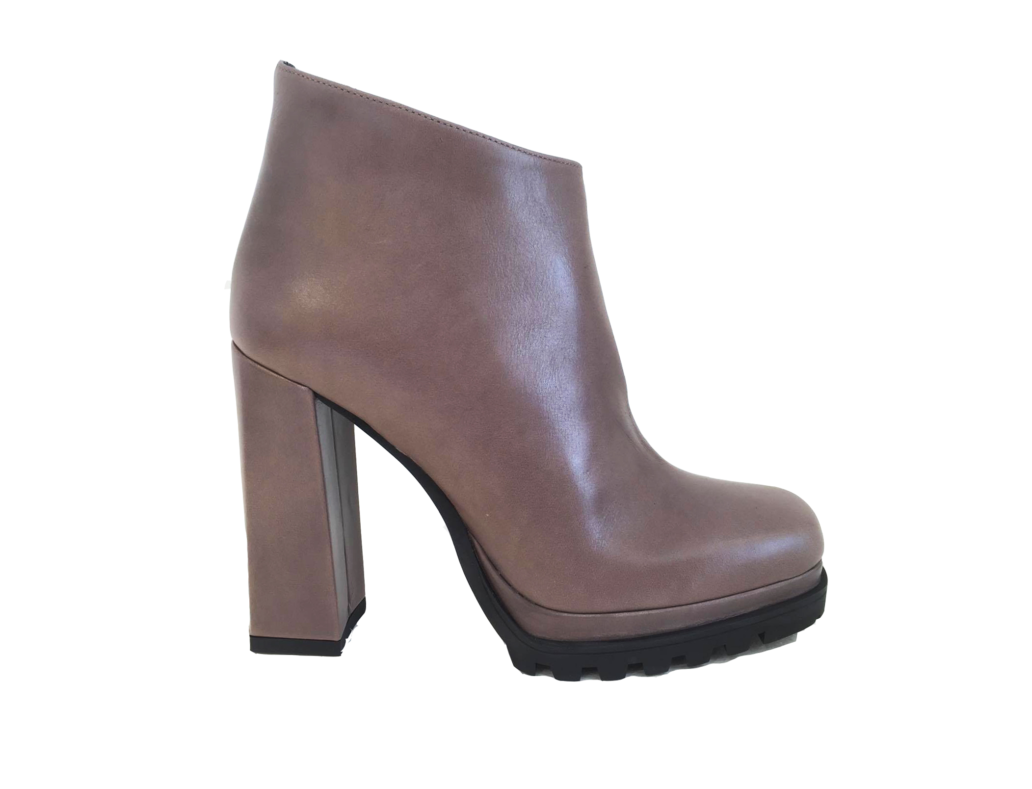 Tronchetto in pelle con tacco grosso e punta semiquadra 9025 GIANNI MARRA