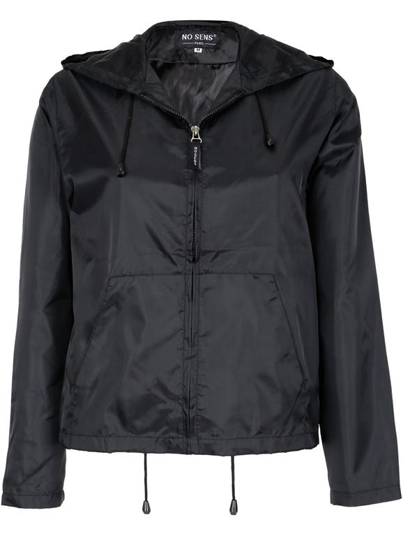 Solada Giacca Da Pioggia Impermeabile Donna Leggere Nero Taglia L