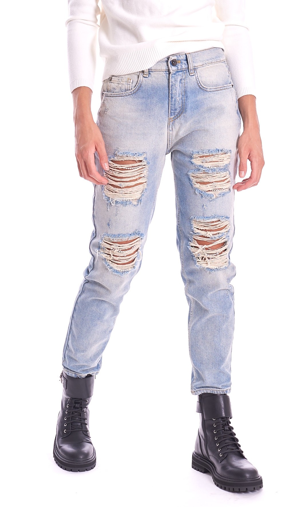 JEANS BOYFRIEND TWINSET ACTITUDE CON ROTTURE