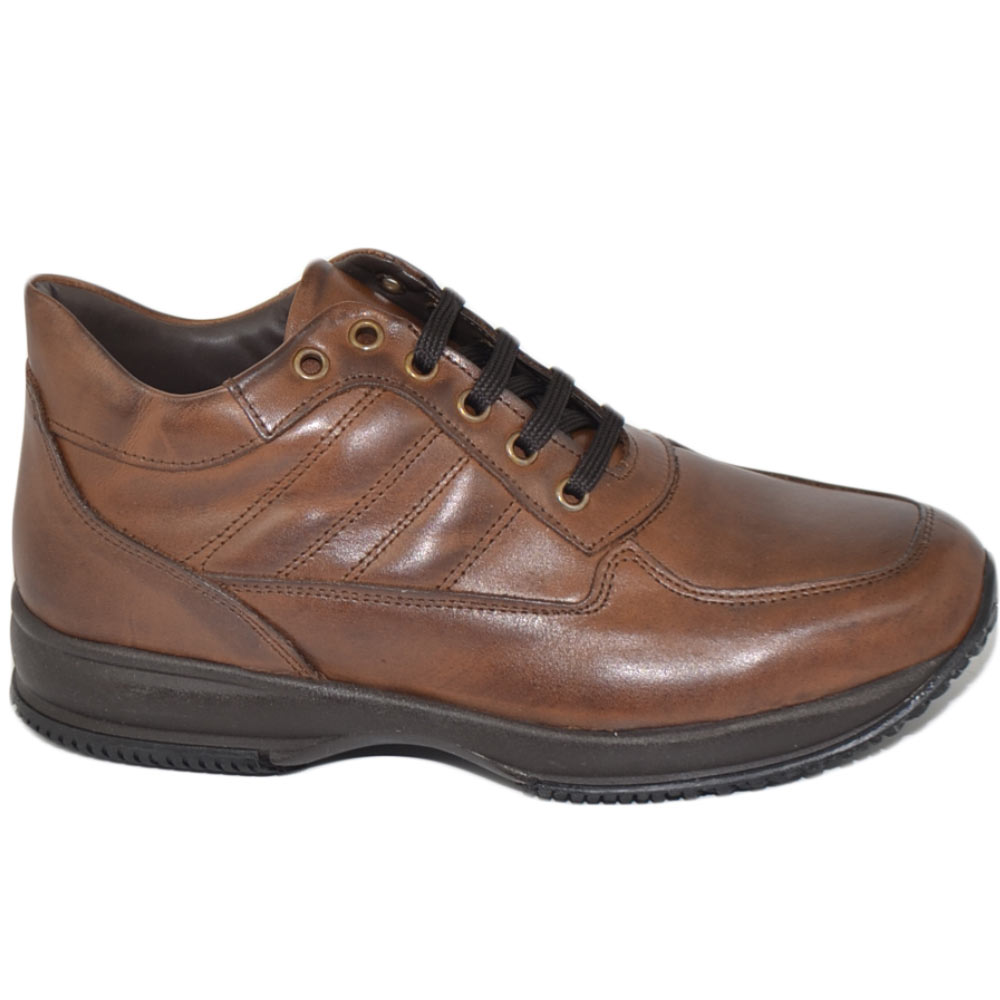 Poerkan Scarpe Da Passeggio Uomo In Pelle – Leggere Con Supporto Plantare – Marrone 41 1/3 EU