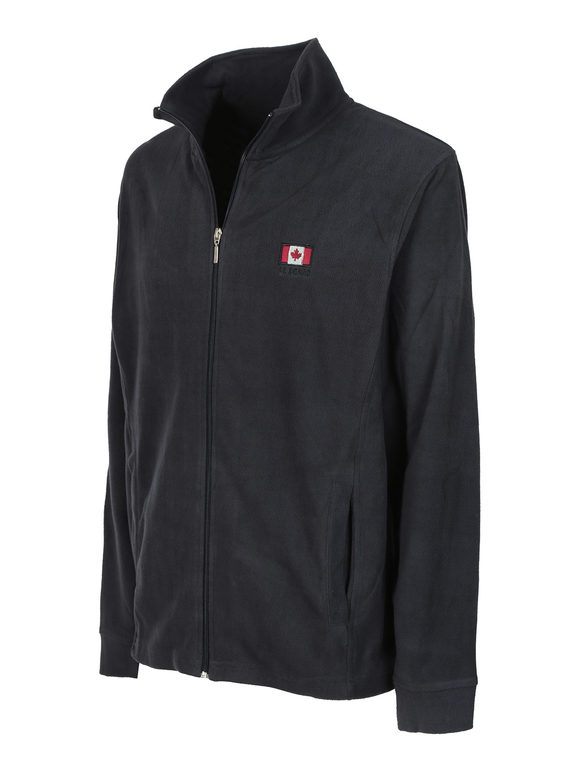 Be Board Felpa Uomo In Micropile Con Zip Pesanti Blu Taglia L