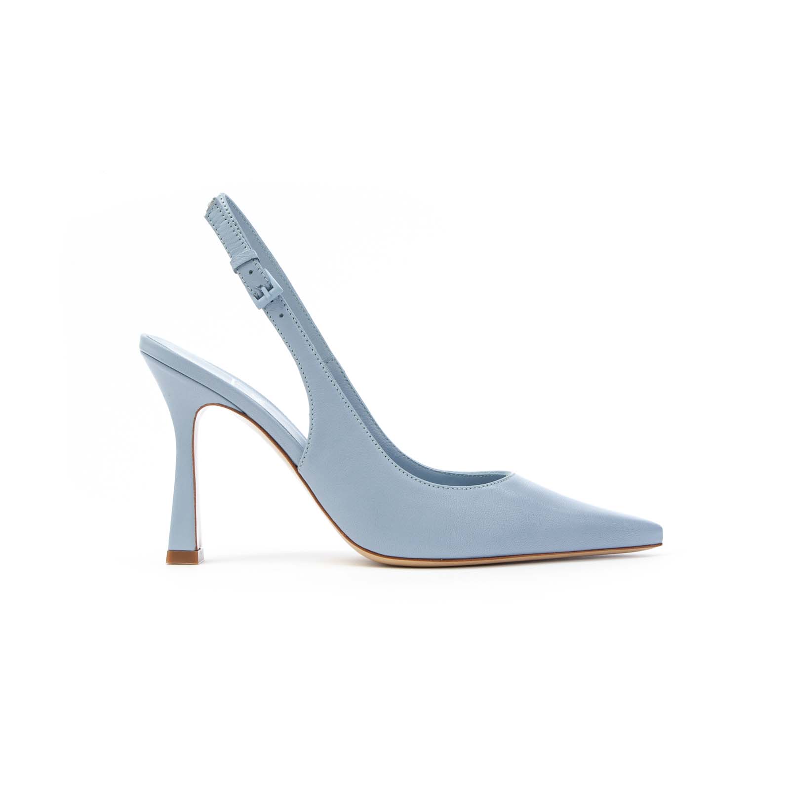 Scarpe Slingback con tacco nere da Donna con cinturino e tacco basso