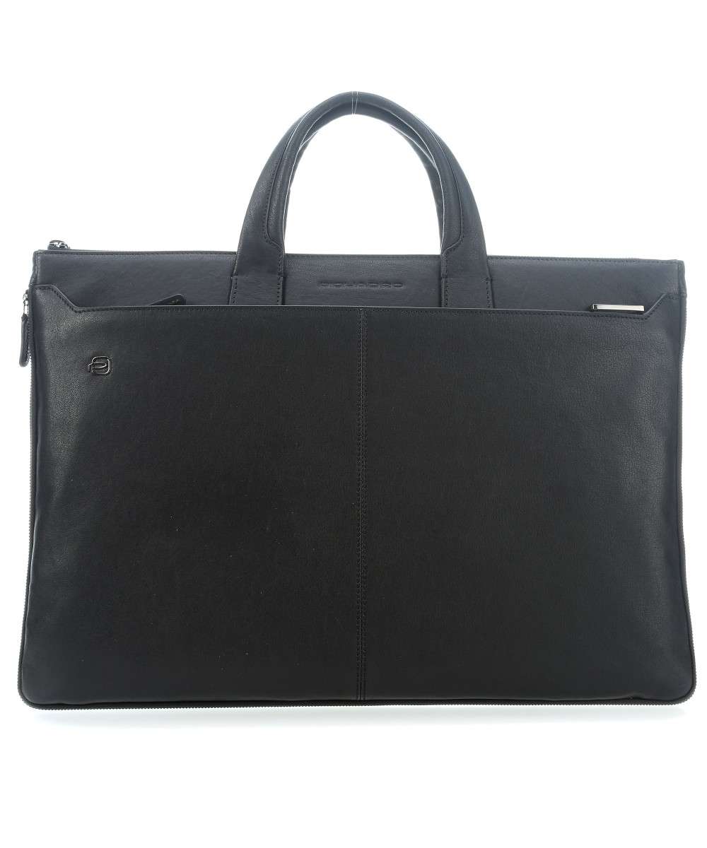 Valise Trolley Piquadro BV2960B2 – Cuir Noir, Porte-PC, Homme, Neuve