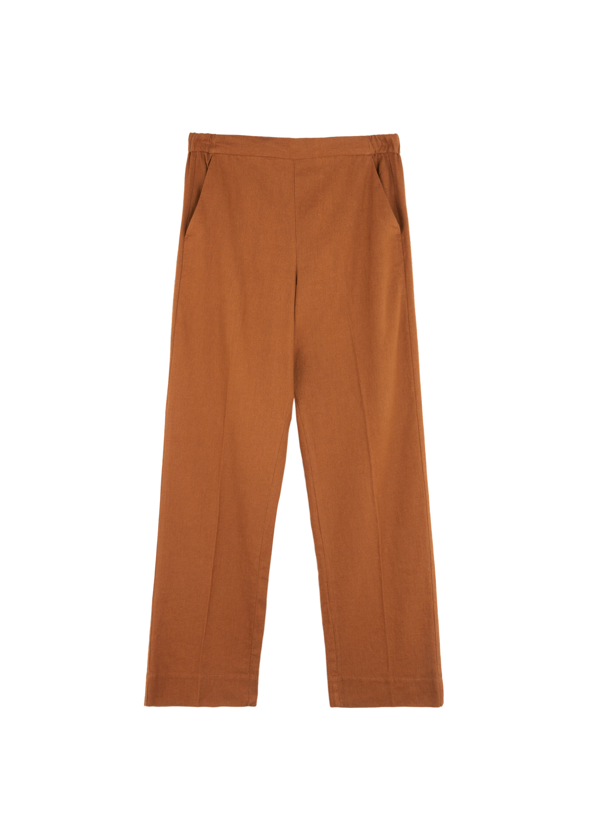 Conbipel Pantaloni in misto lino Donna Marrone Stileo.it