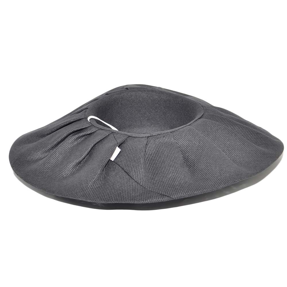 Malu Shoes Cappello parasole di paglia nero elettrico donna elegante tesa larga fiocco pieghe flessibile e pieghevole per l?estate