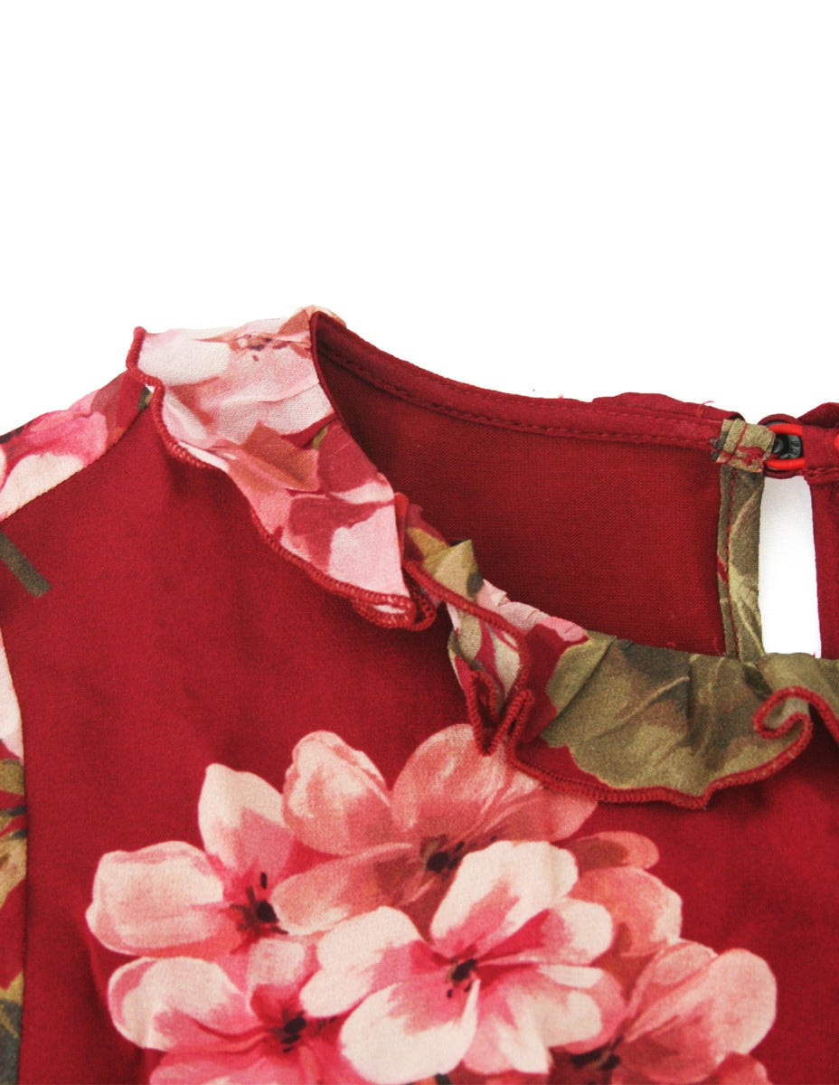 TWINSET GIRL Abito in Georgette Stampa Fiori - 8A