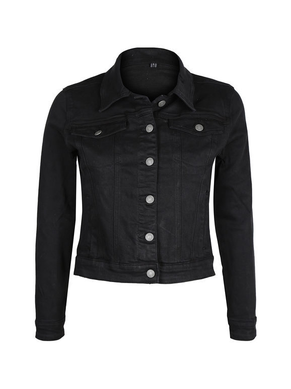 Solada Giacca Di Jeans Nera Donna Nero Taglia L