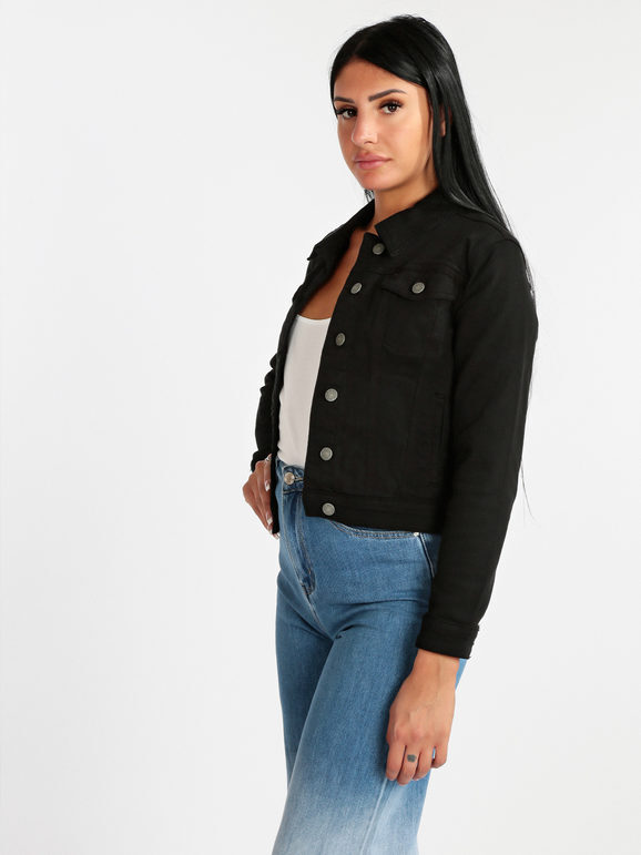 Solada Giacca Di Jeans Nera Donna Nero Taglia L