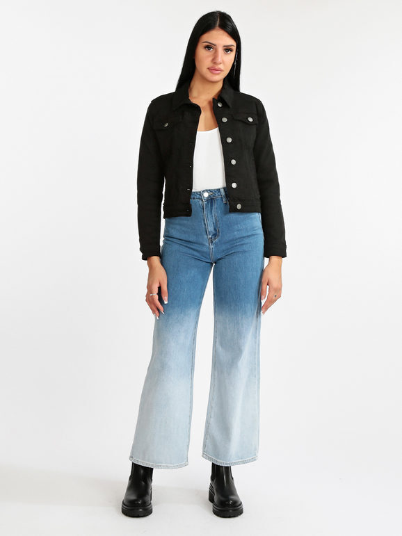 Solada Giacca Di Jeans Nera Donna Nero Taglia L