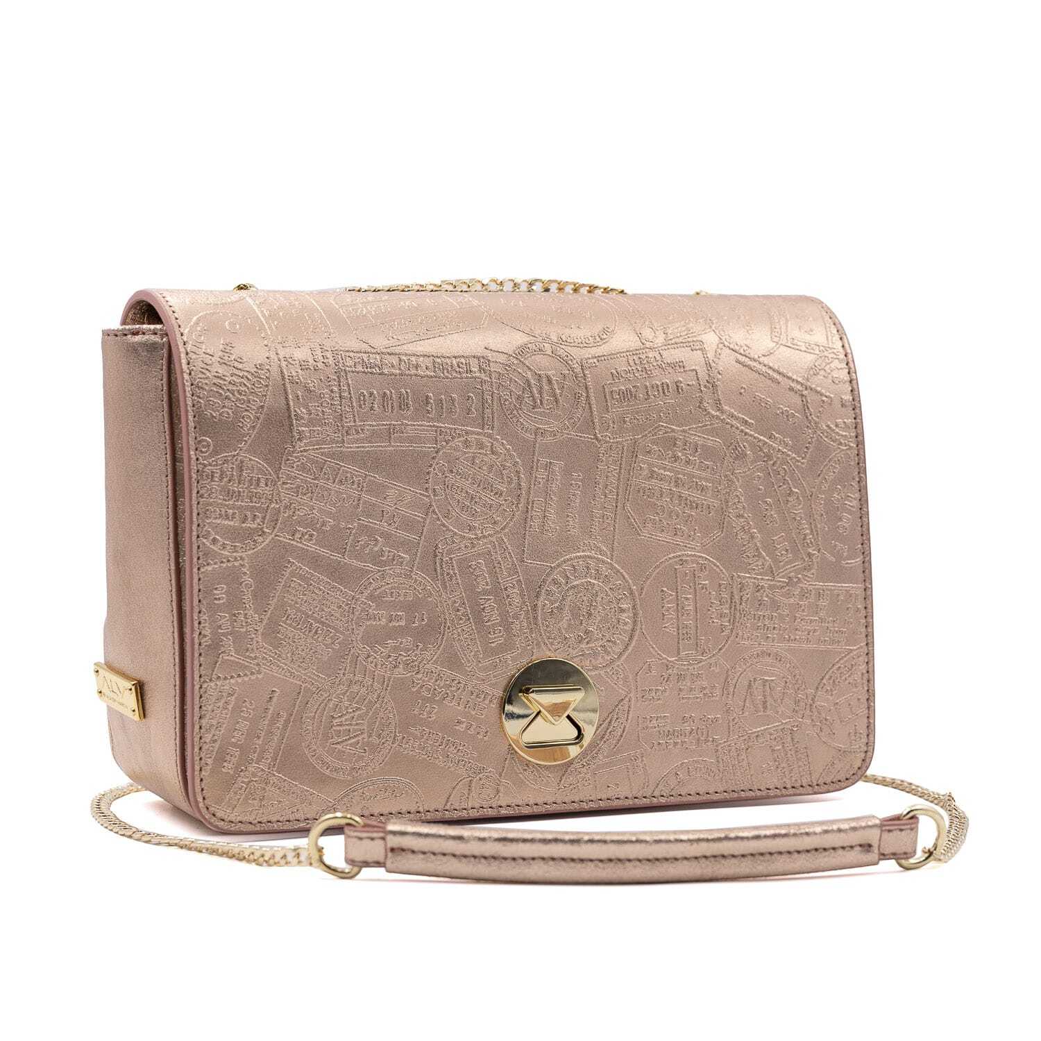 AZURAOKEY Borsa da donna in PVC con stampa di lettere grandi, in carta kraft, borsa a tracolla con manico superiore, Blu
