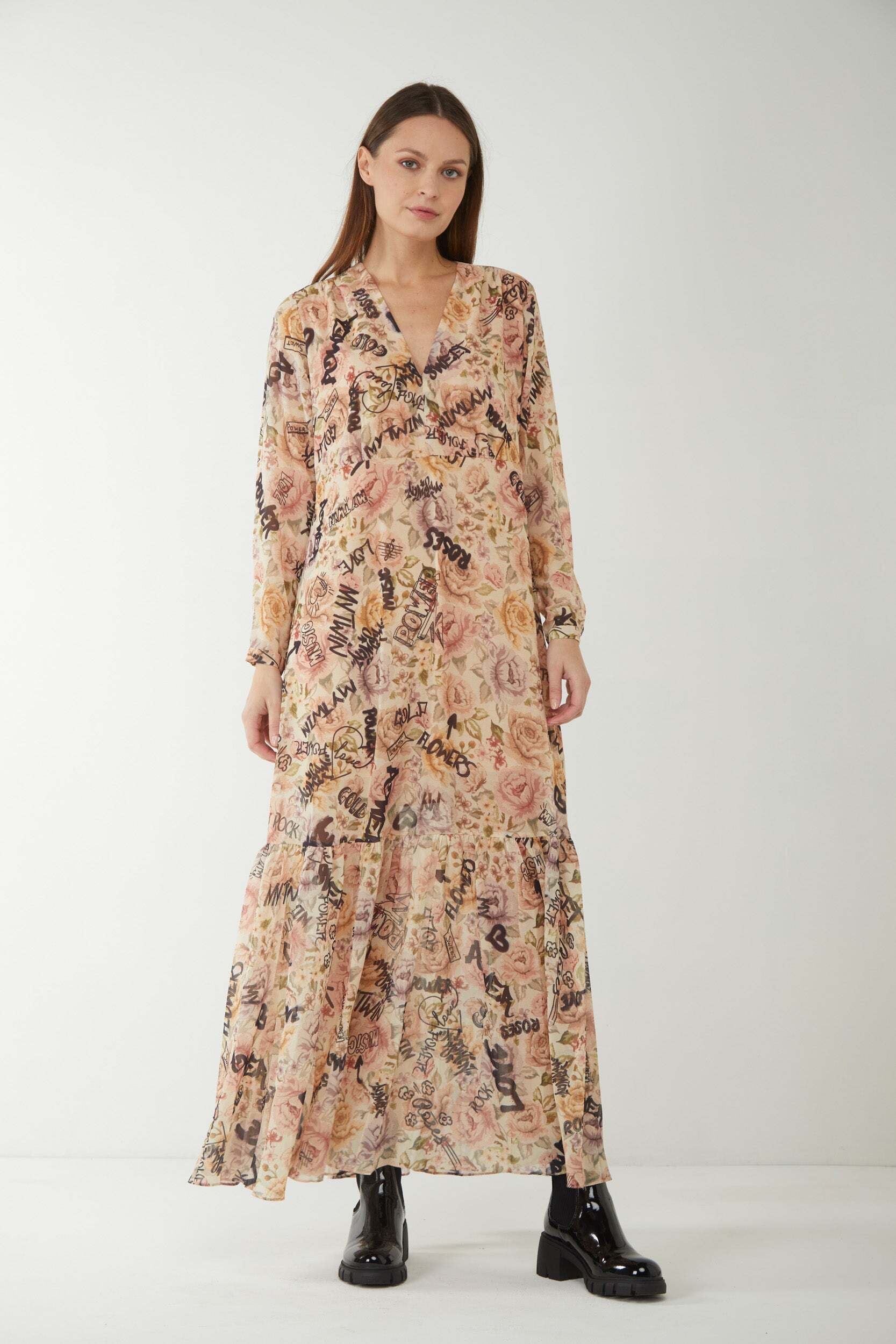 TWINSET Abito Beige a Fantasia - 38