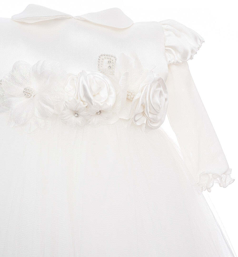 Lito Angels - Abito In Pizzo Da Battesimo, Vestito Bianco Con Mantella E Cappellino Per Neonata Bimba, Taglia 0 Mesi - Foto 7