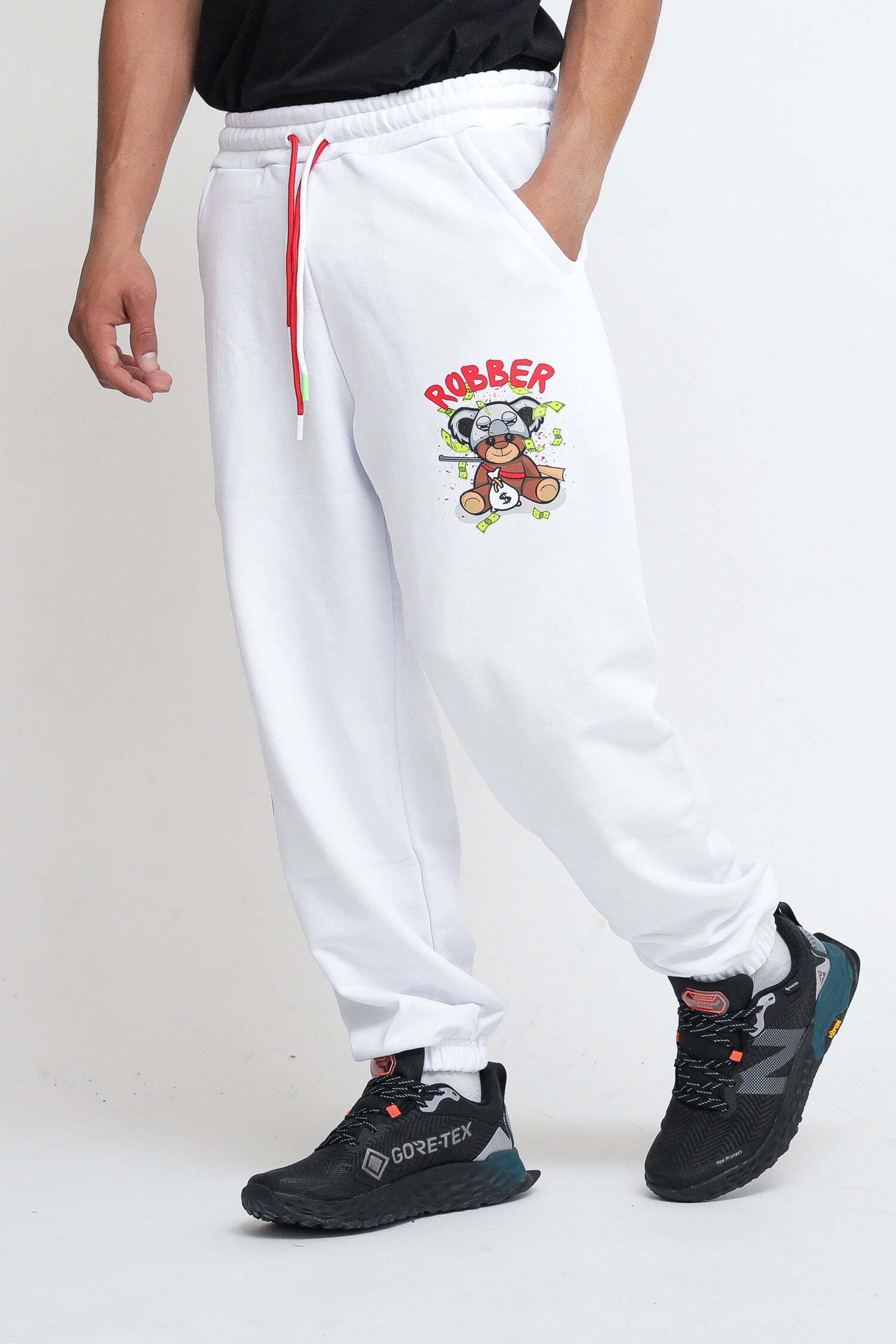 Pablic Pantalone Stampa Orso - Bianco White Uomo PE22 promo