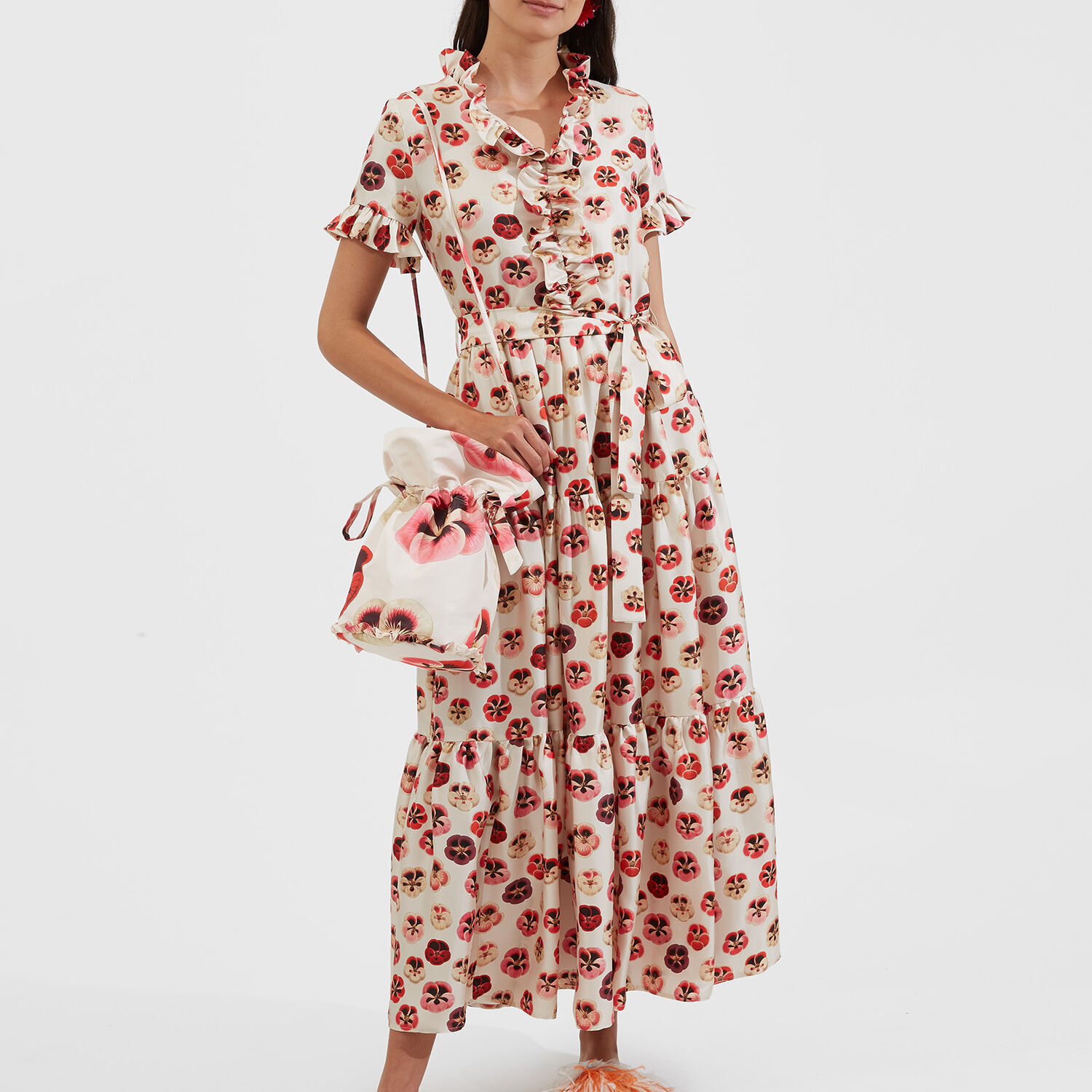 La DoubleJ Treasure Trove gend - Long And Sassy Dress Micro Pansy S 100% Silk