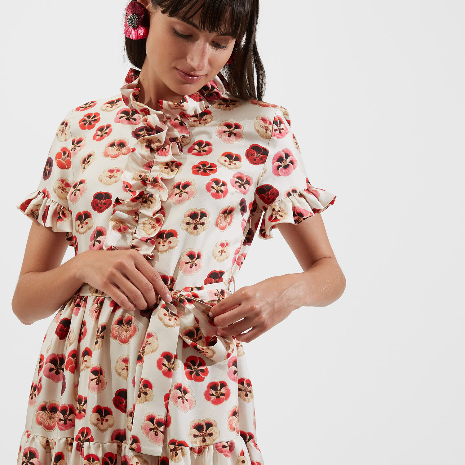 La DoubleJ Treasure Trove gend - Long And Sassy Dress Micro Pansy S 100% Silk