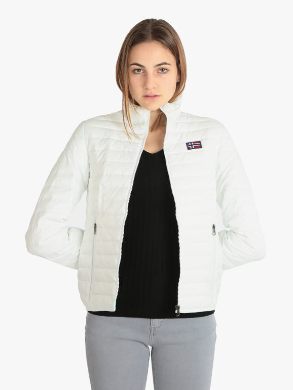 Norway Piumino Leggero Da Donna Con Cerniera Giacche Leggere Bianco Taglia L
