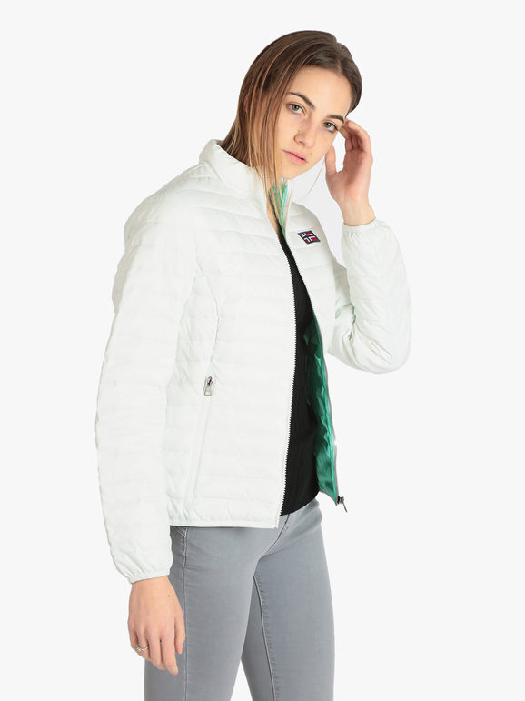 Norway Piumino Leggero Da Donna Con Cerniera Giacche Leggere Bianco Taglia L