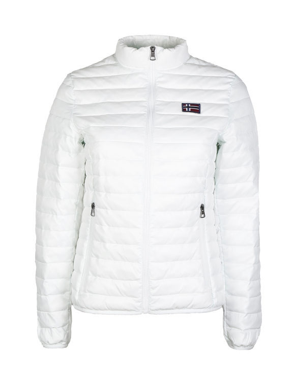 Norway Piumino Leggero Da Donna Con Cerniera Giacche Leggere Bianco Taglia L