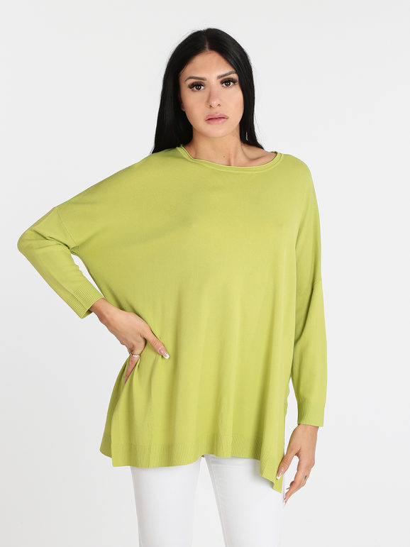Solada Maglia Leggera Donna Oversize T-shirt Manica Lunga Verde Taglia Unica